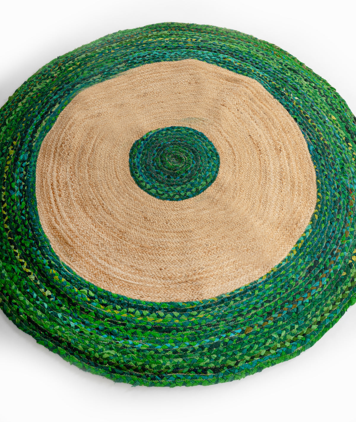 Serowe round braided jute rug