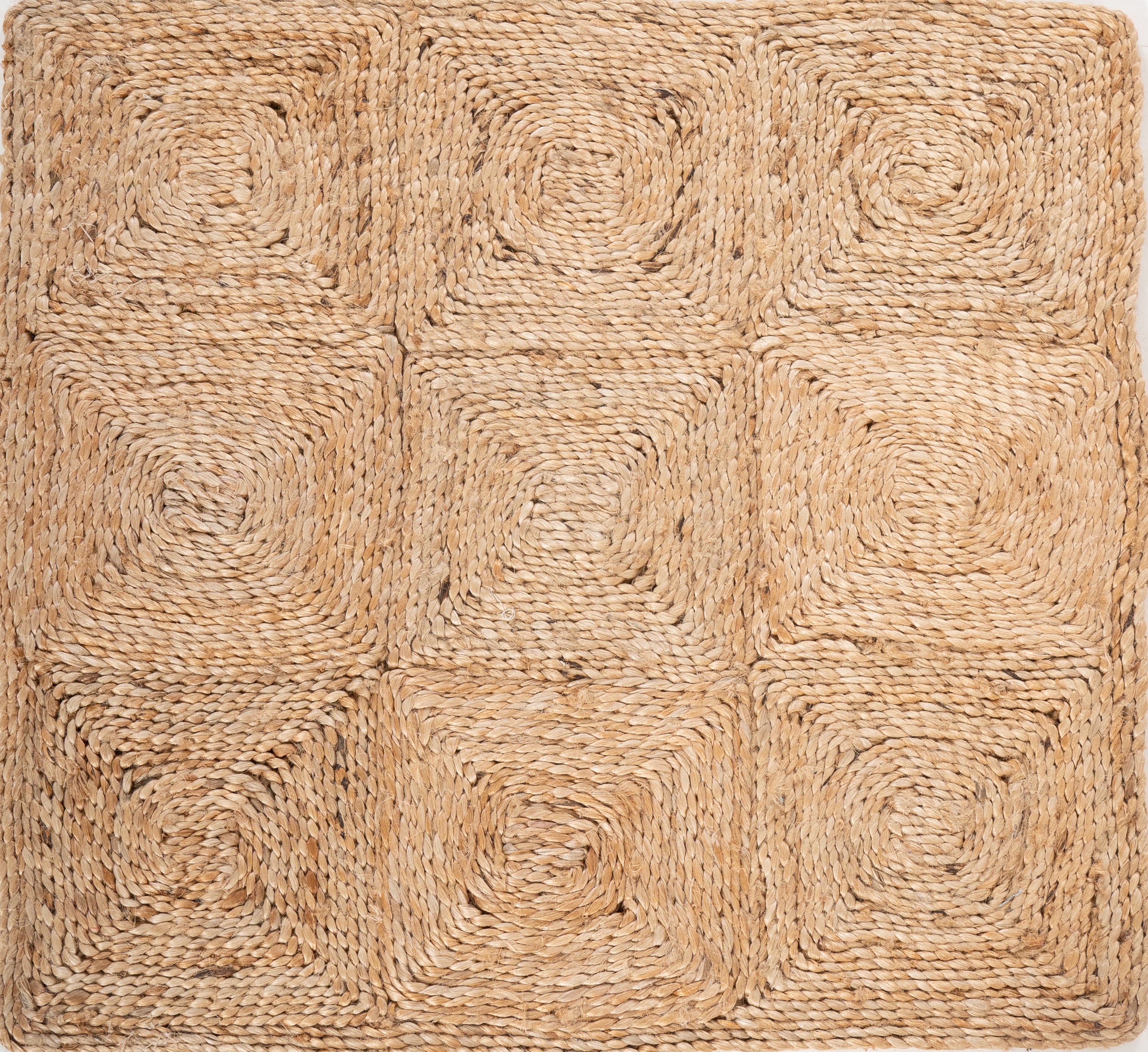 Natural Grid Jute Rug