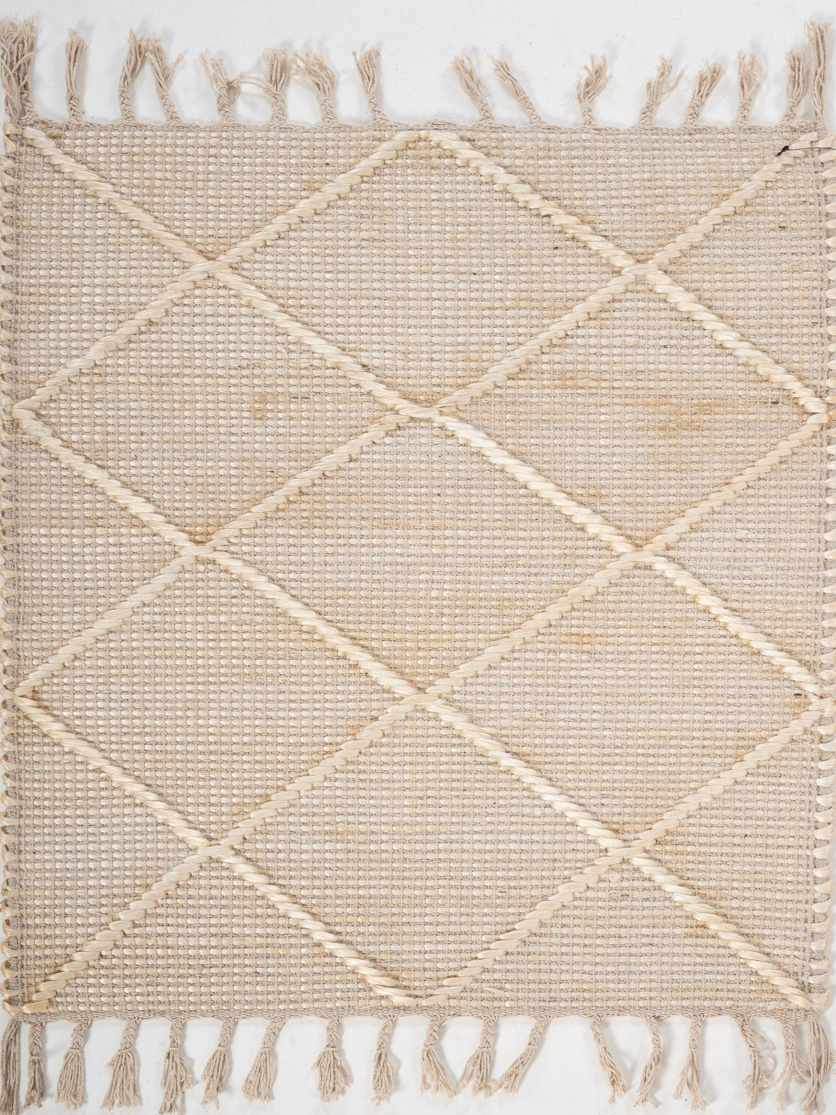 Ivory Diamond Wool Rug