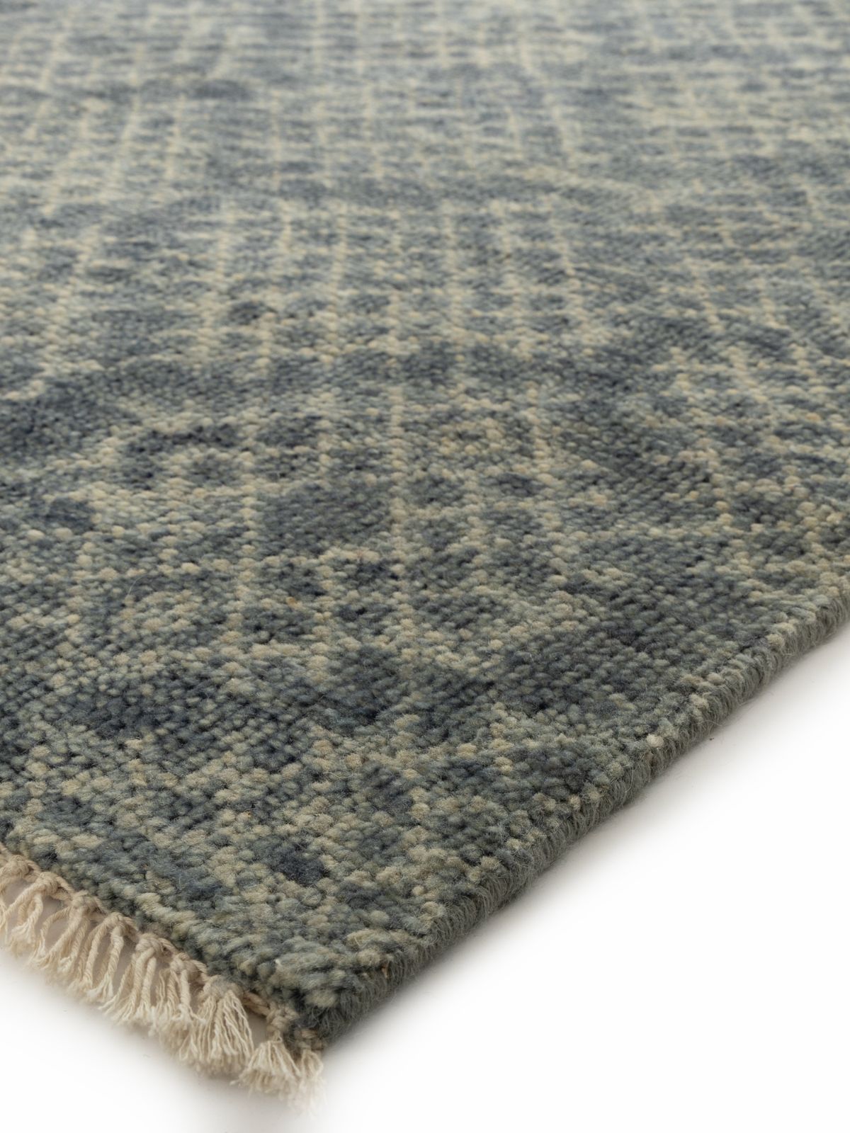 Grey Mystique Geometric Handknotted Carpet