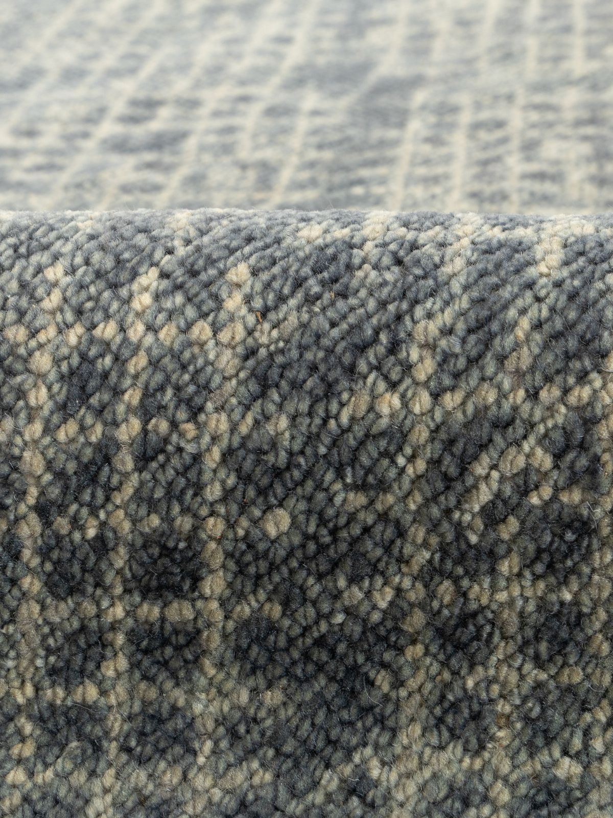 Grey Mystique Geometric Handknotted Carpet