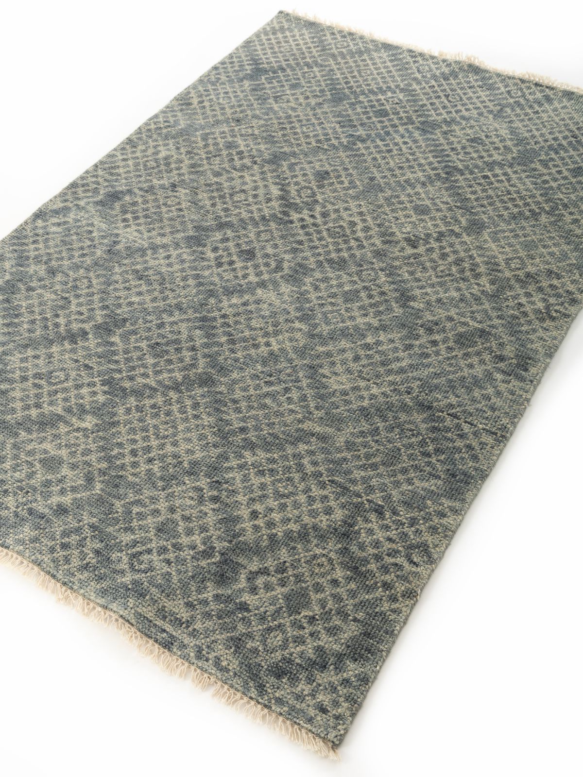 Grey Mystique Geometric Handknotted Carpet