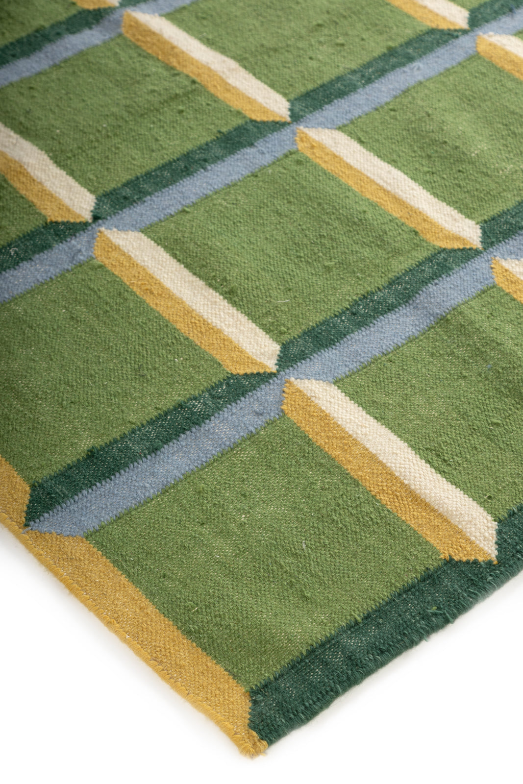 Verdant Mosaic Wool Flatweave