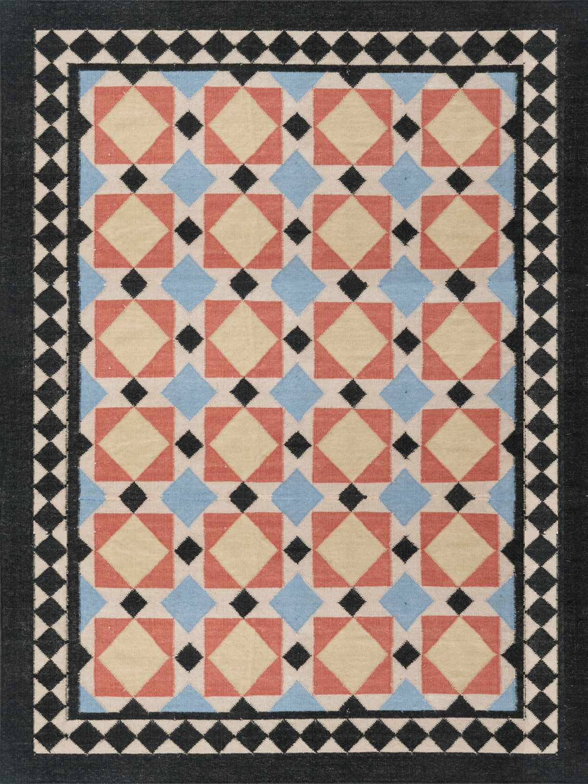 Mosaic Meadow Wool Rug - Wheat
