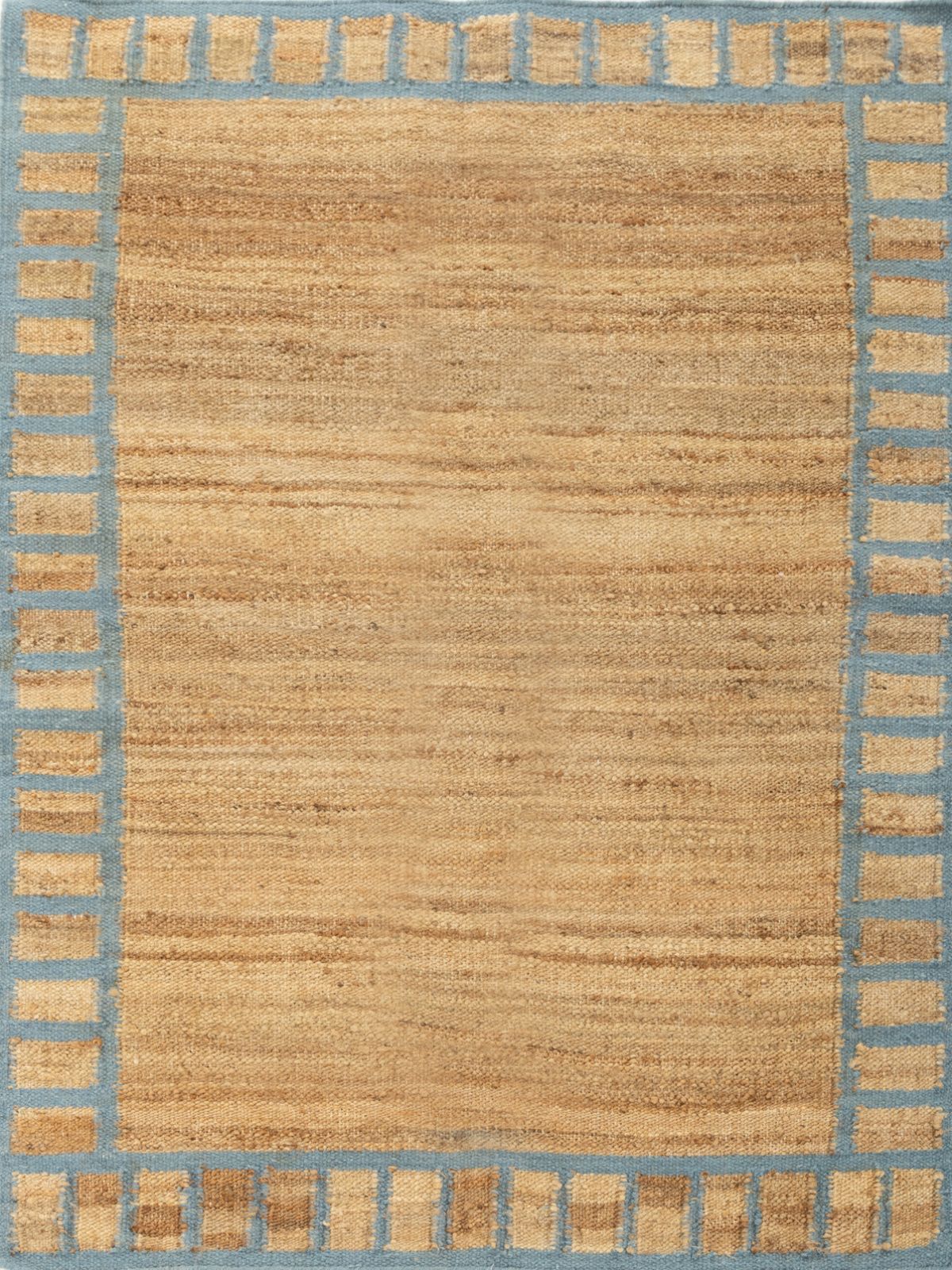 Coastal Blue Blockade Jute Rug