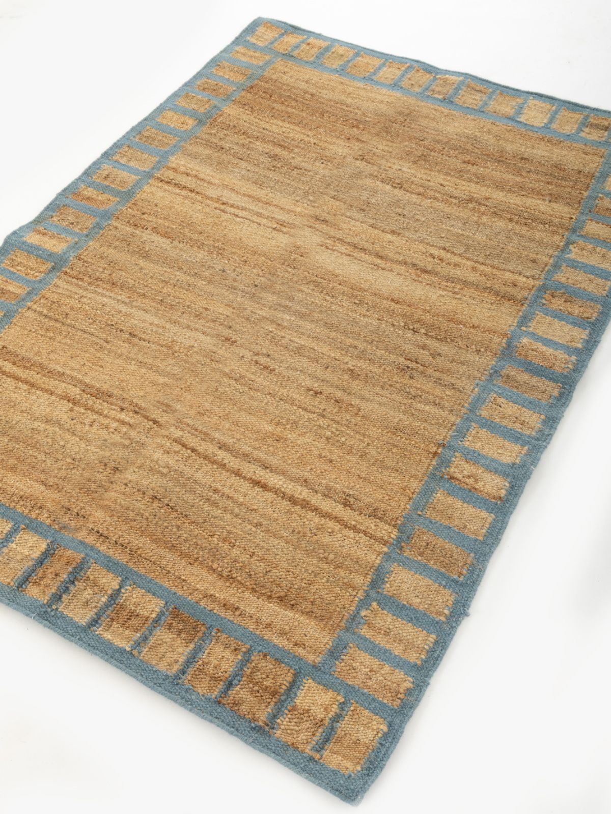 Coastal Blue Blockade Jute Rug