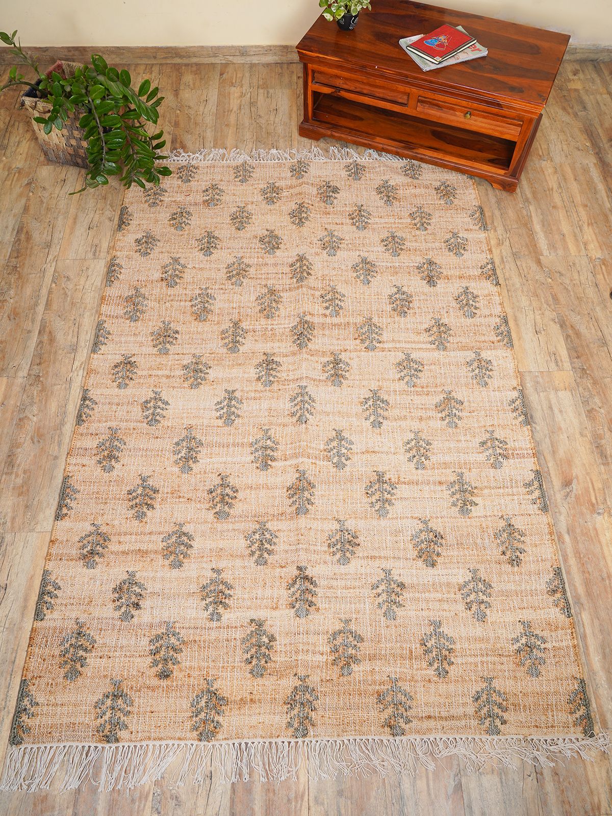 Midnight Foliage Jute Rug