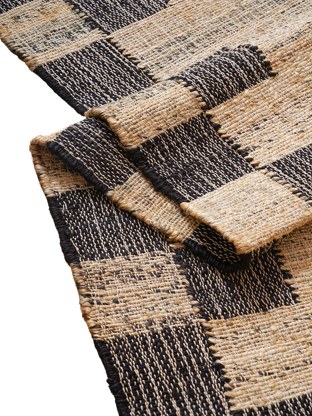 Ebony Edge Checkered Jute Rug