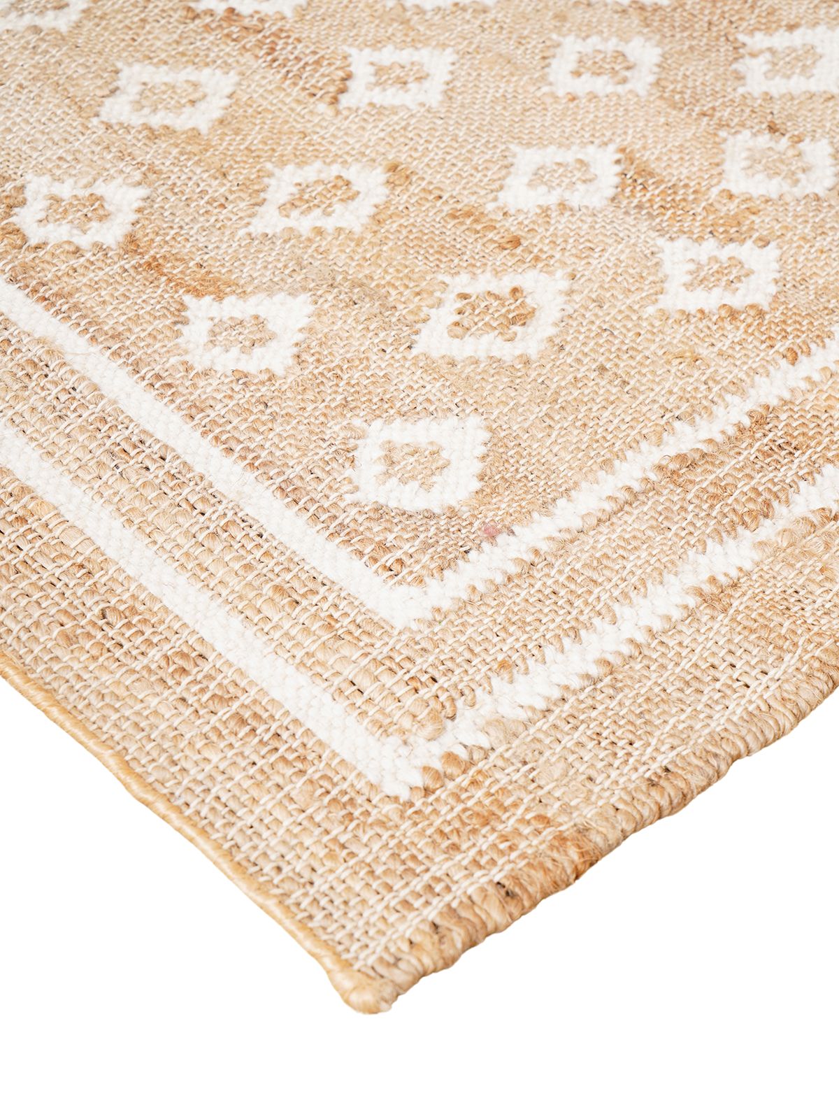 Ivory Diamond Sparkle Jute Rug