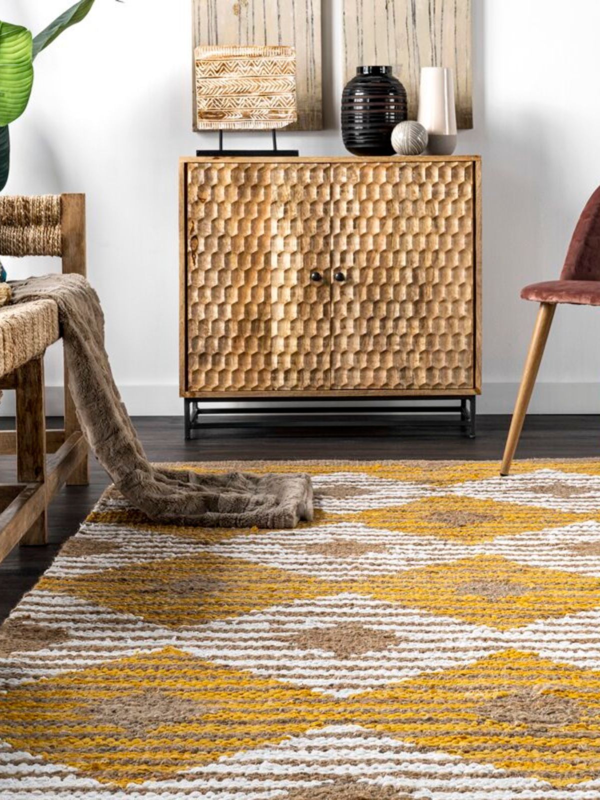 Nairobi striped braided rug-Yellow_2