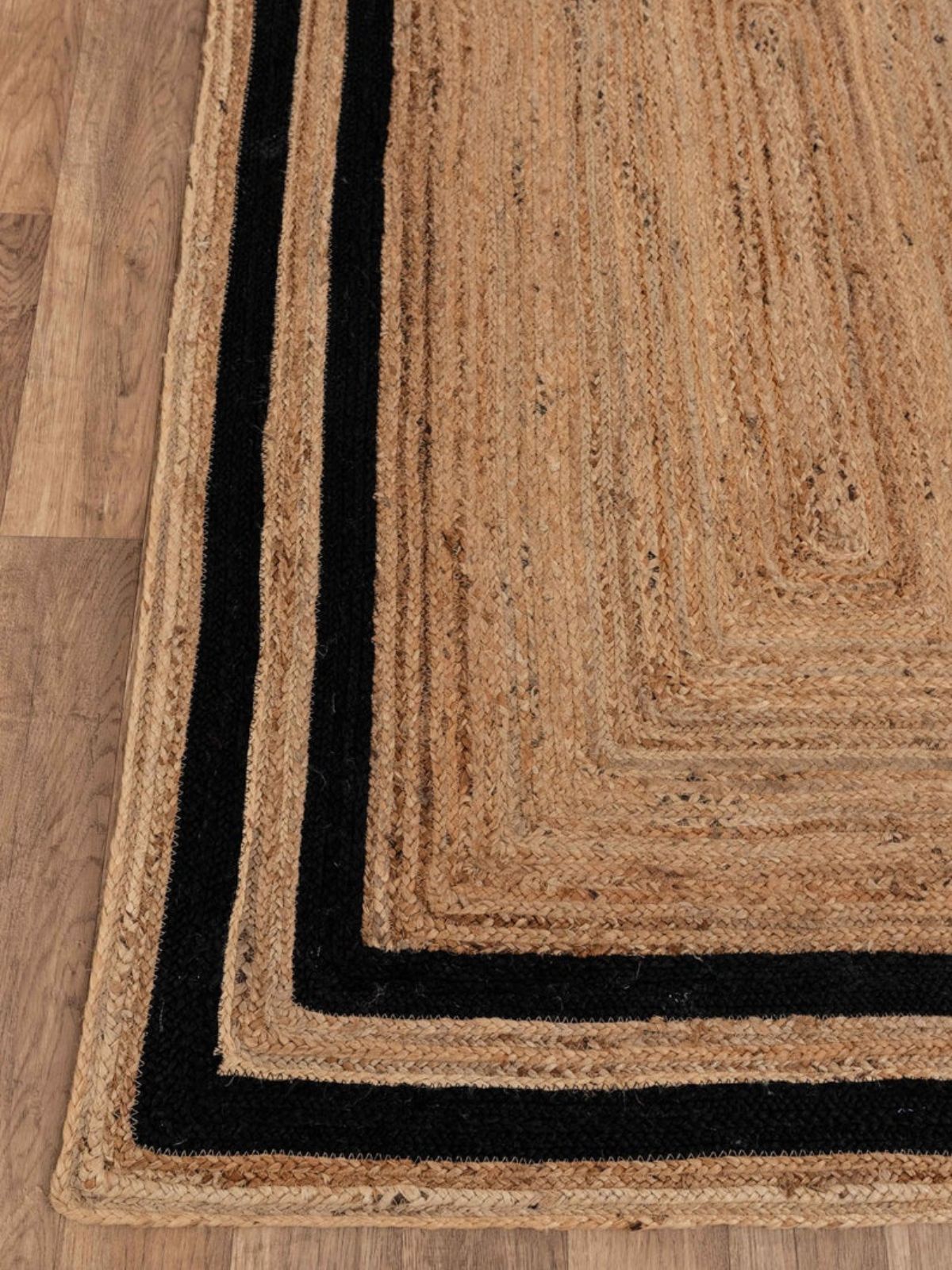 Niamey double border jute braided area rug-Black_2