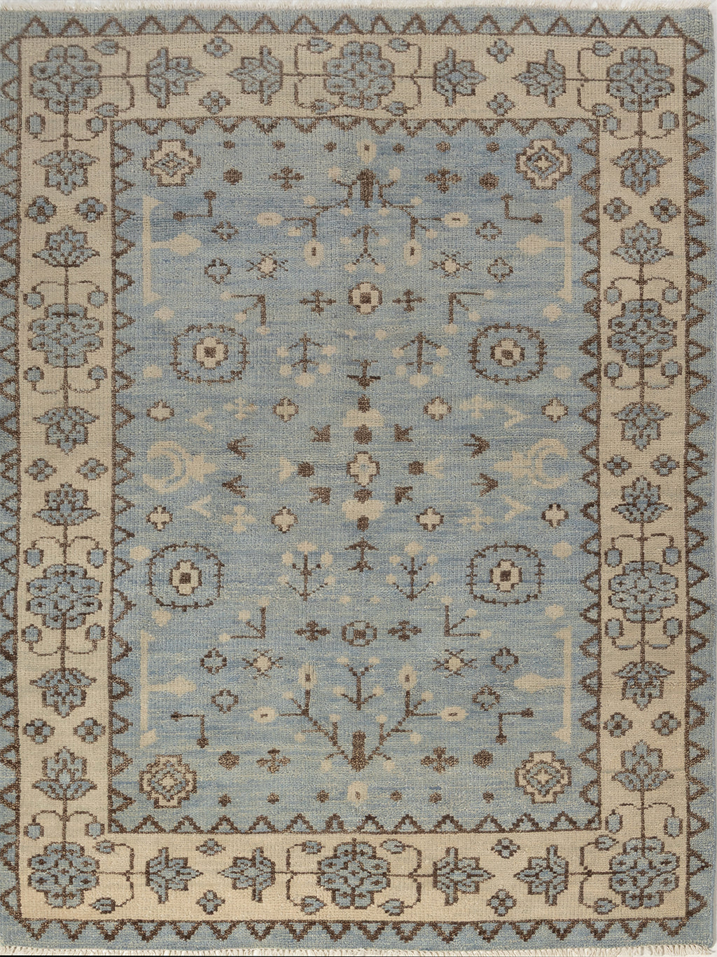 Twilight Bloom Oushak Wool Rug | Handcrafted Wool Rug UK