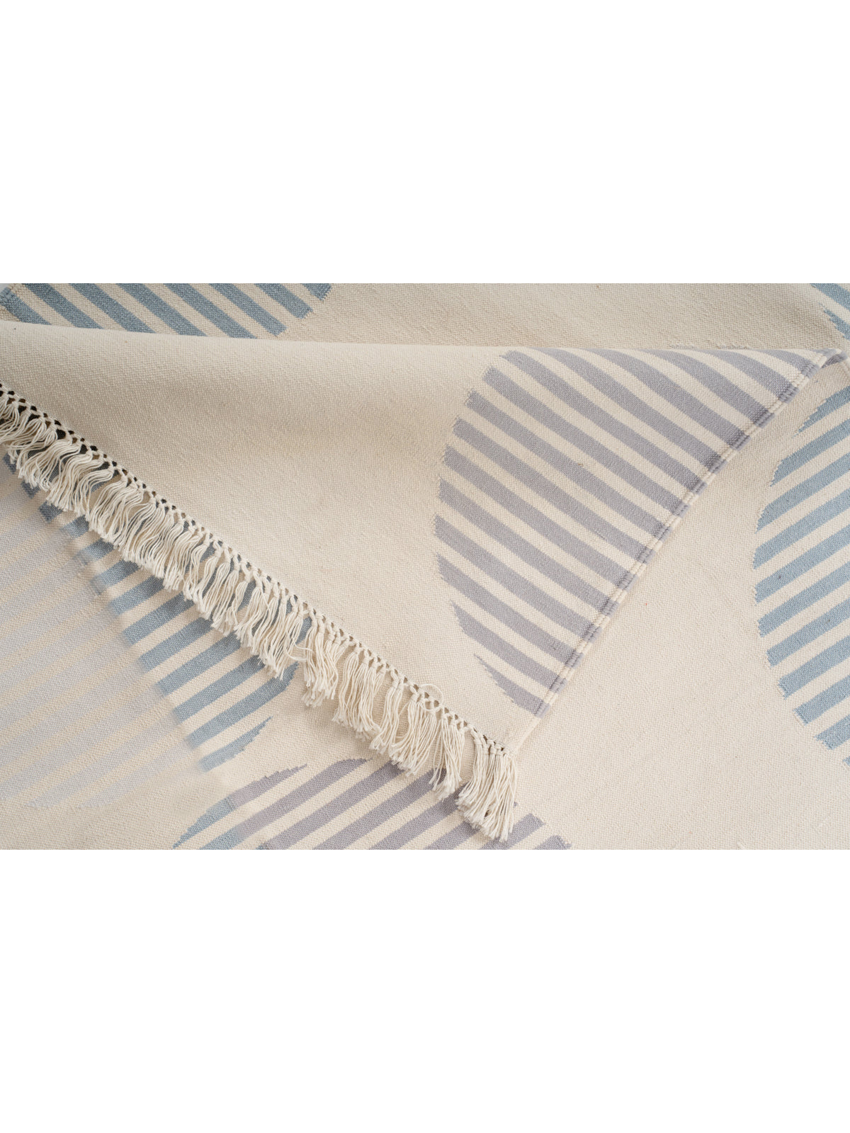 Striped Circles Reversible Handwoven Cotton Rug