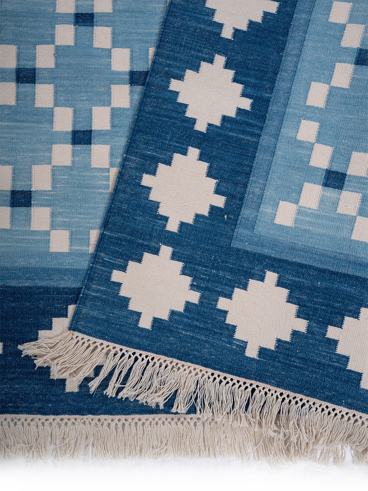 Blue Mosaic Flatweave Rug