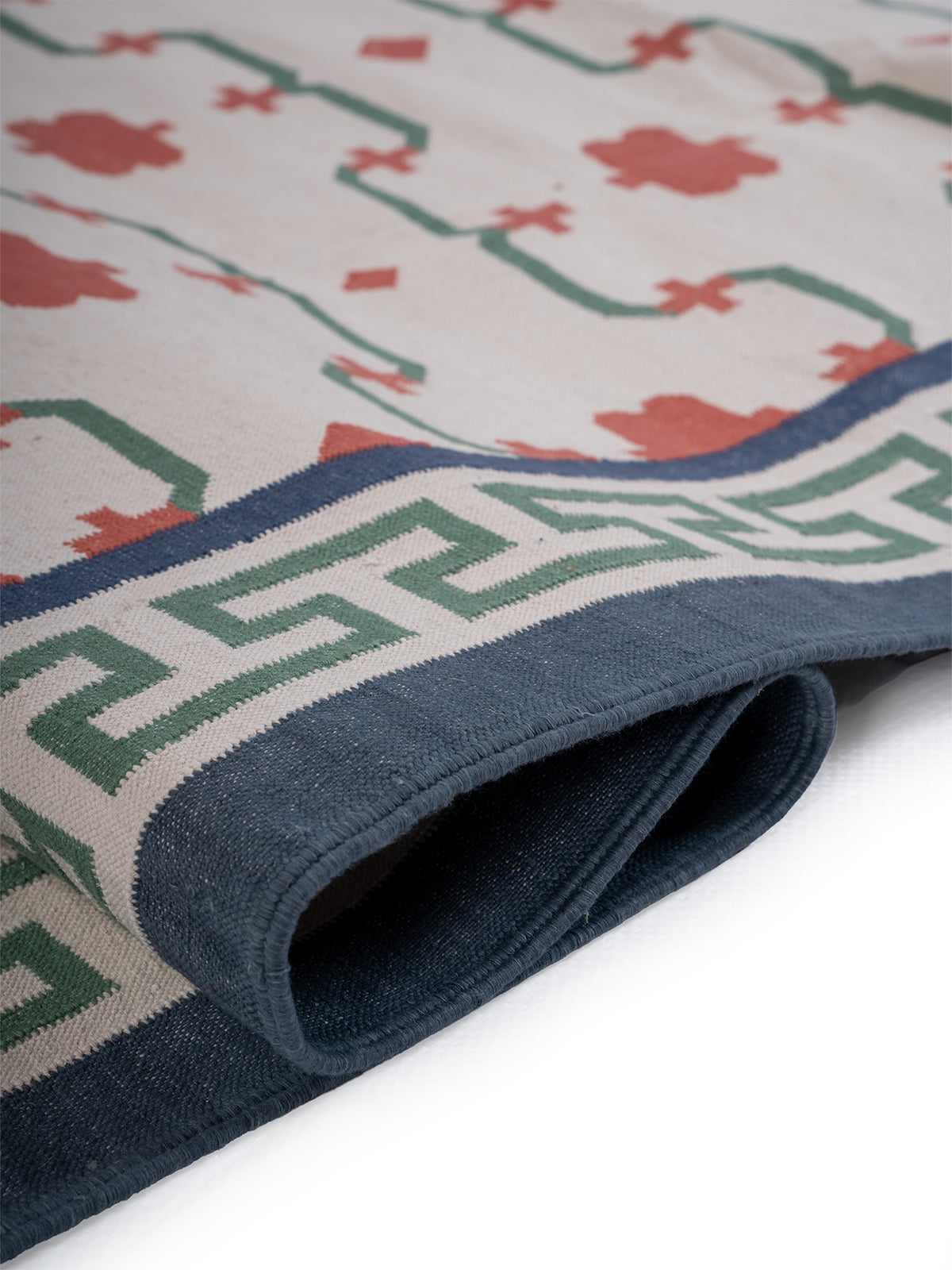 Keyed Rajput Heritage Rug - Navy