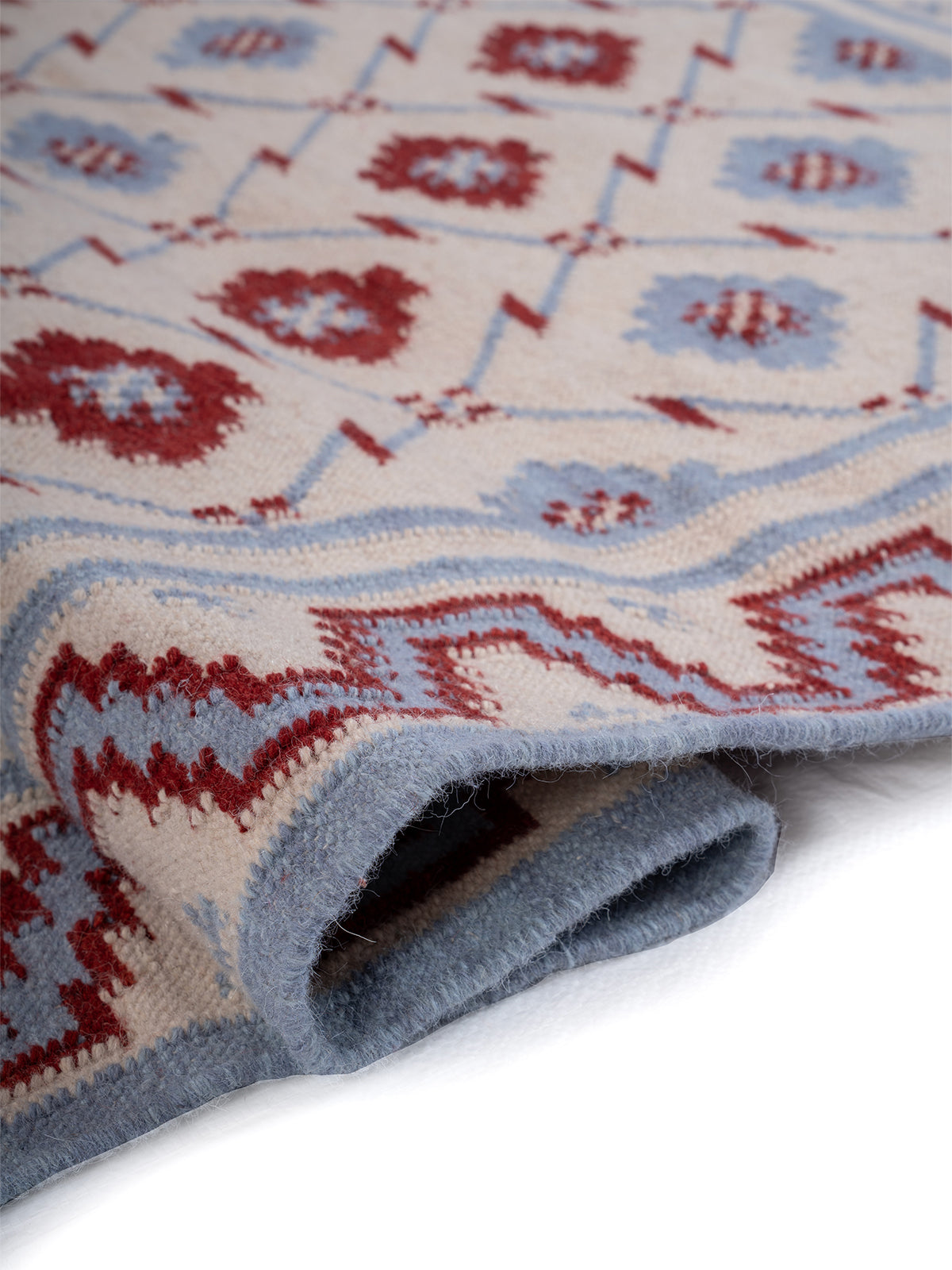 Crimson Lattice Flatweave Rug