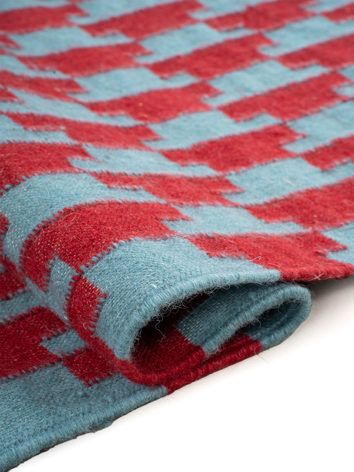 The Woven Lattice Runner - Cobalt & Coral