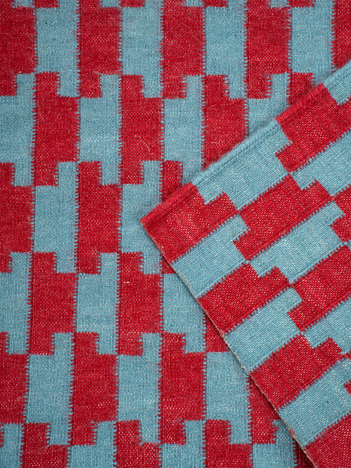 The Woven Lattice Runner - Cobalt & Coral