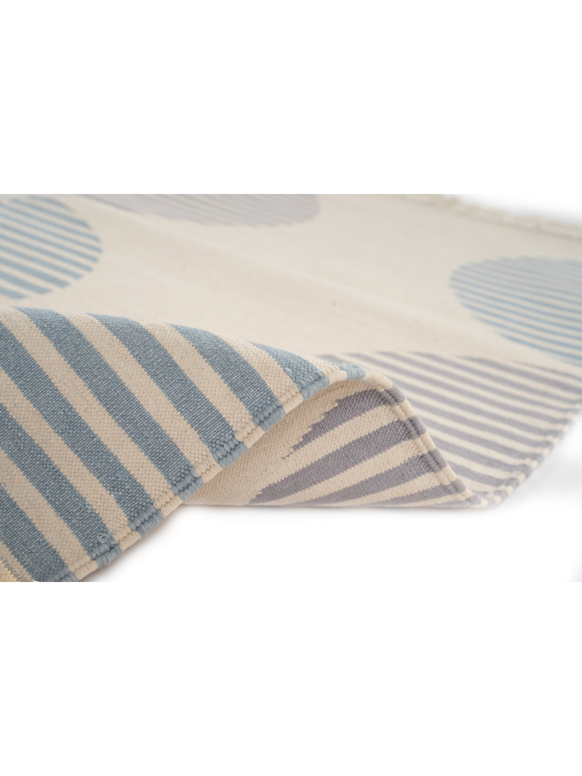 Striped Circles Reversible Handwoven Cotton Rug