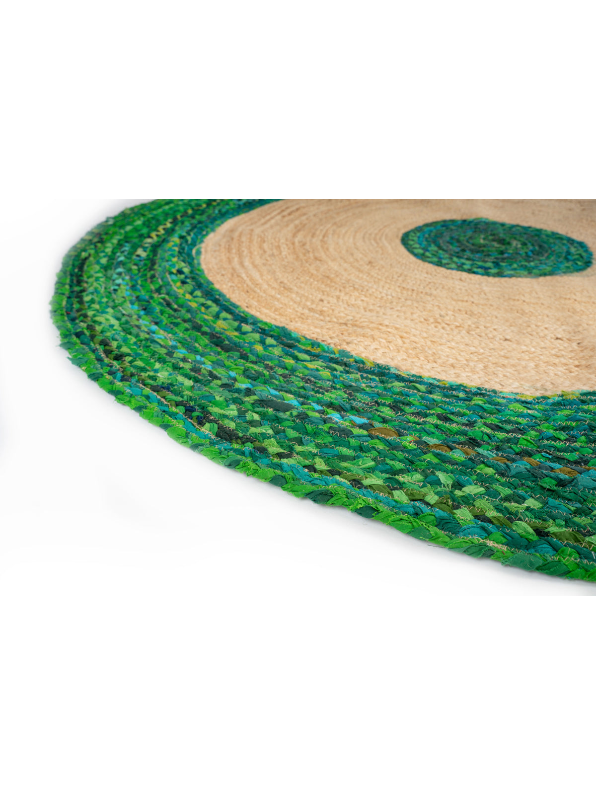 Serowe round braided jute rug