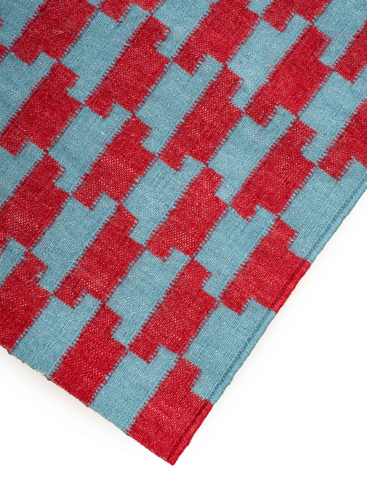 The Woven Lattice Runner - Cobalt & Coral