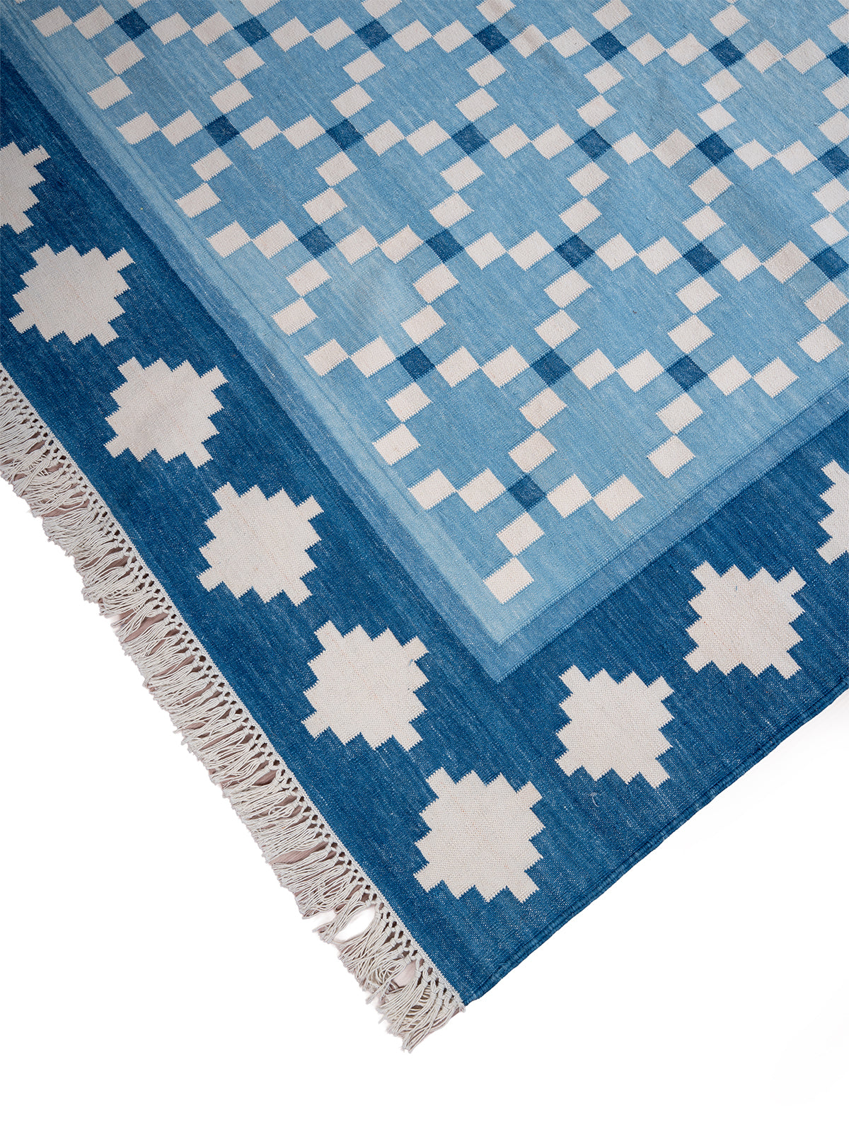 Blue Mosaic Flatweave Rug