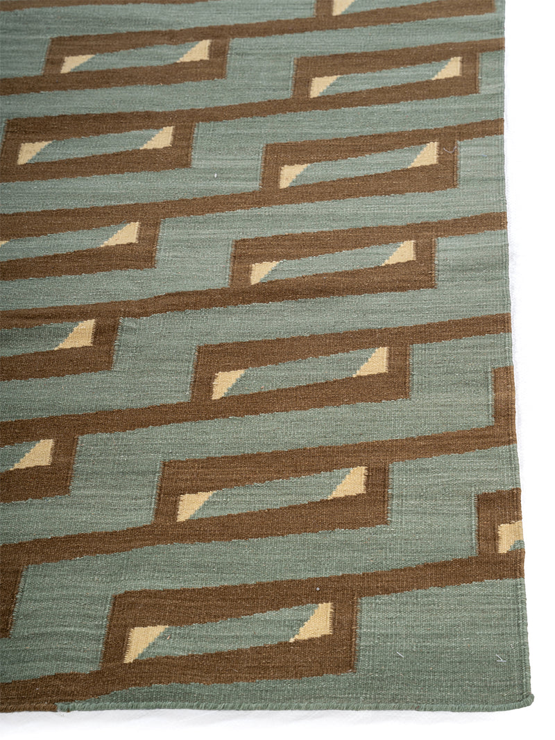 Handwoven wool flatweave rug by Aarohana Home London
