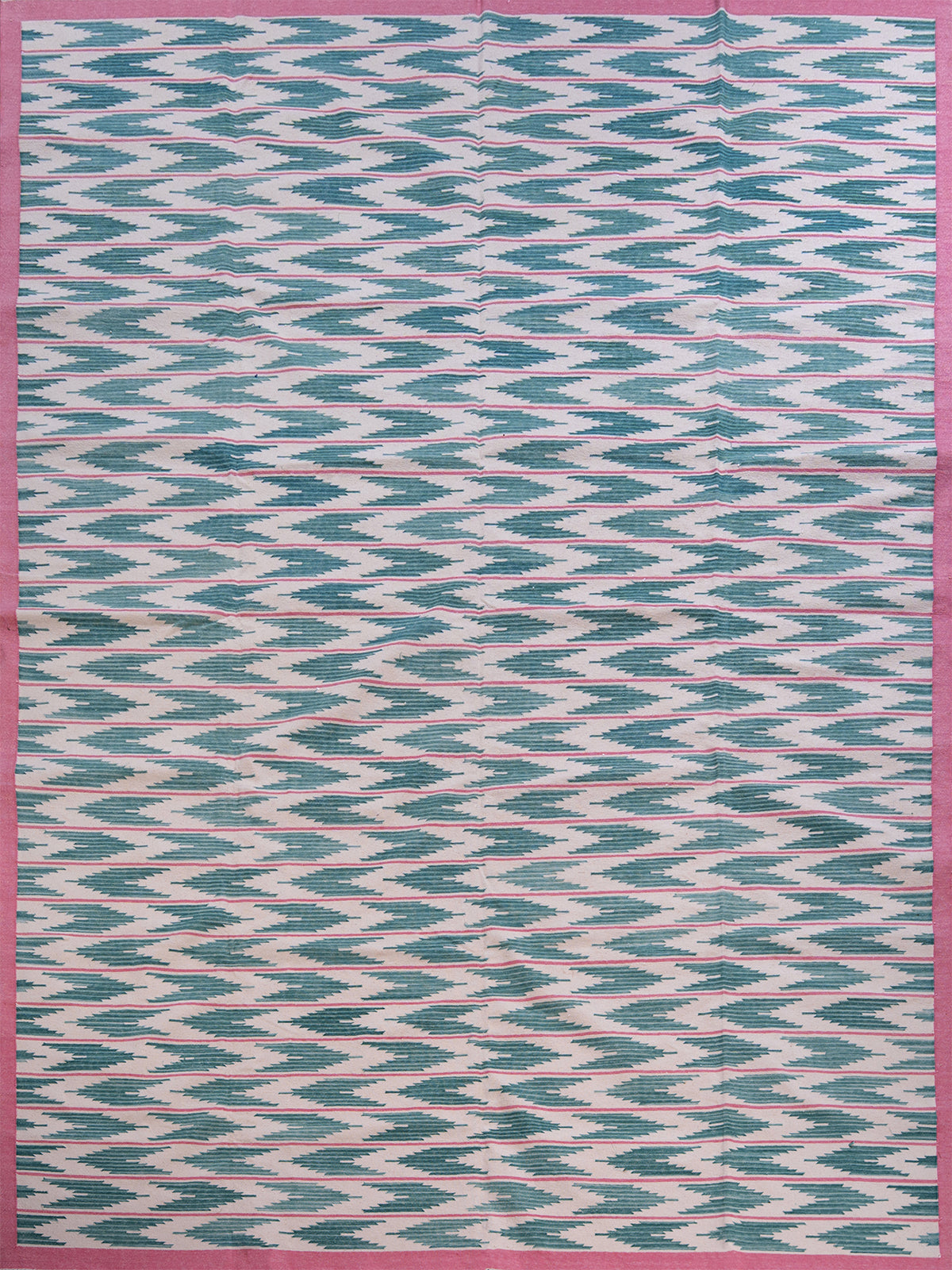 Aqua Ikat Flatweave Rug