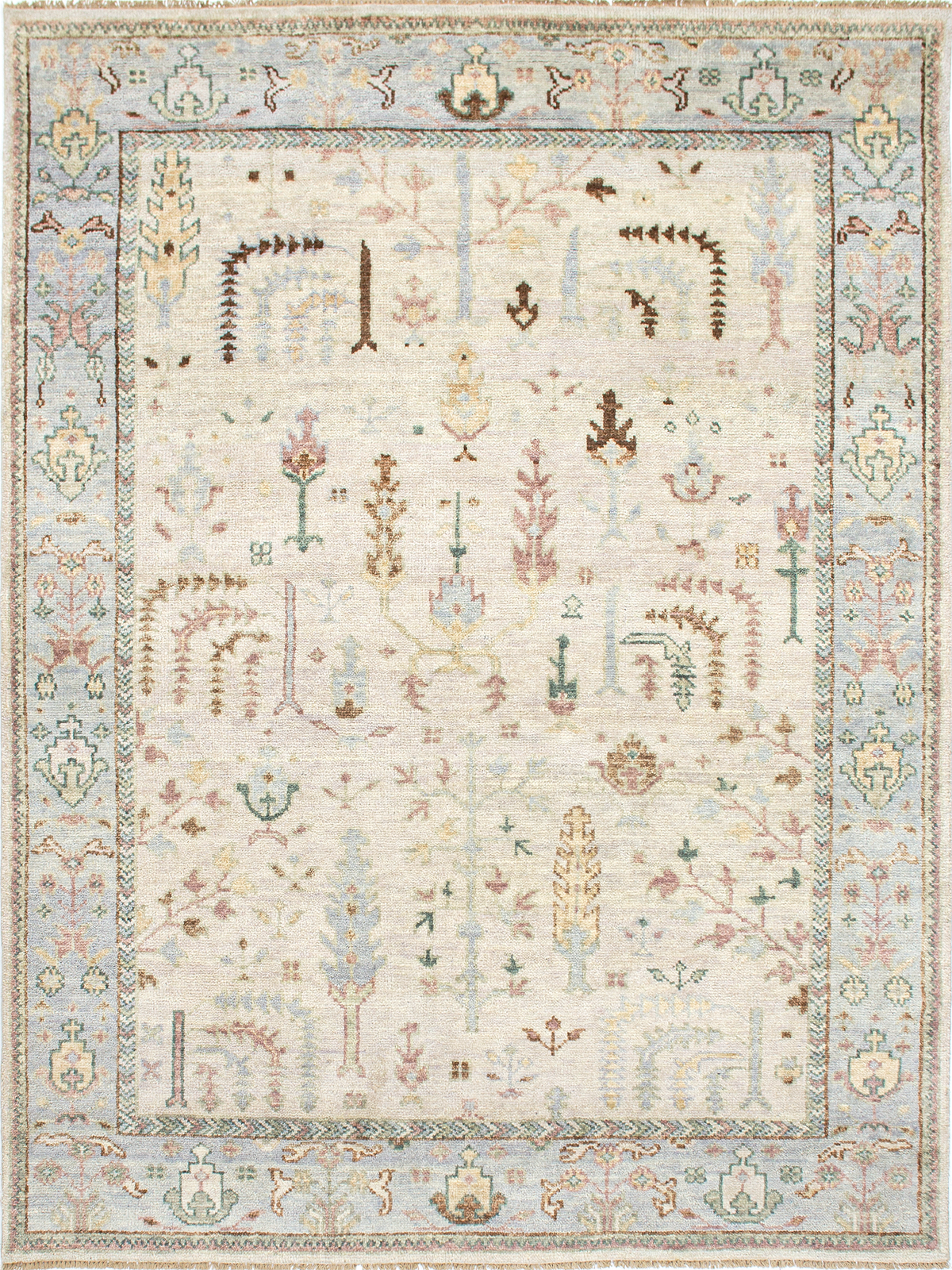 Persian Garden Wool Rug - Ivory & Rose