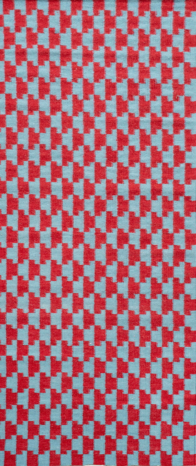 The Woven Lattice Runner - Cobalt & Coral