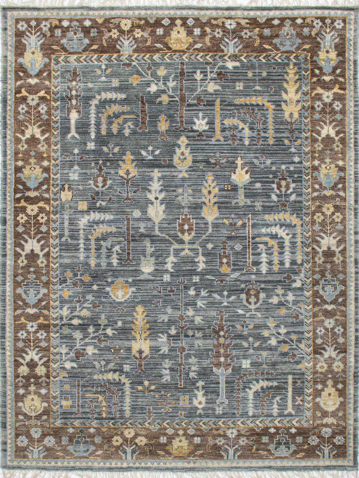 Persian Garden Wool Rug - Midnight Charcoal