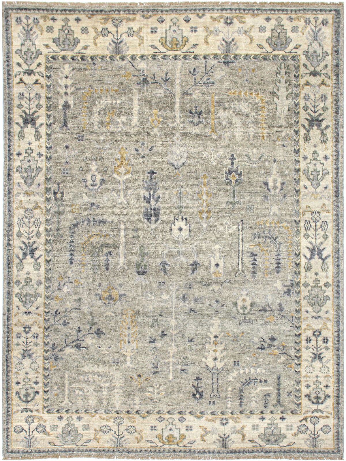 Persian Garden Wool Rug - Silver Ash