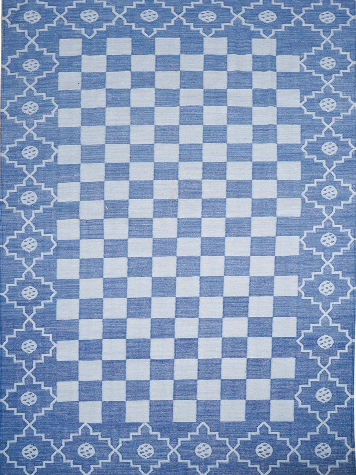 Checkered borderline Flatweave rug