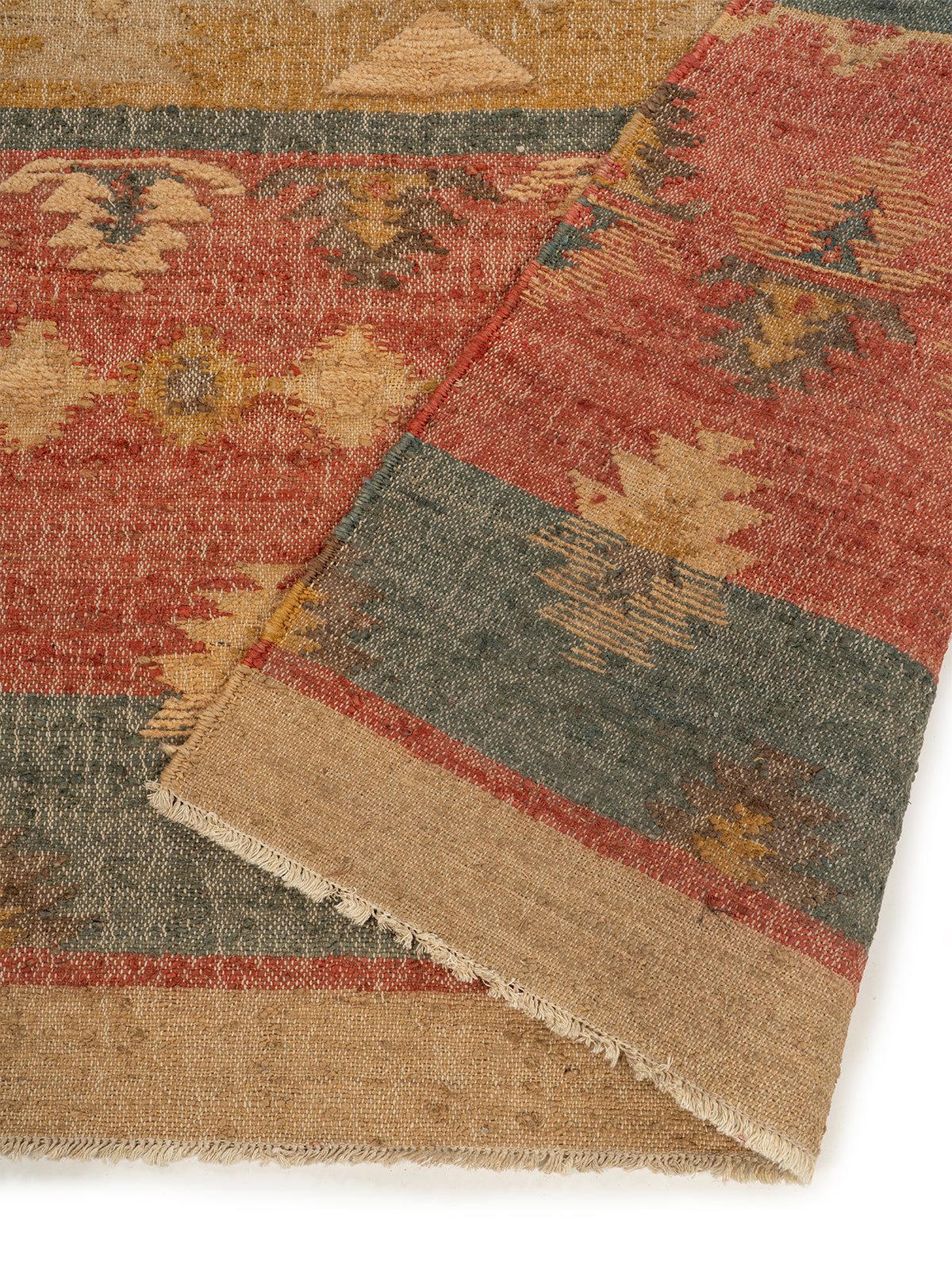 Amber Dunes Jute Rug detail showing the textured jute surface and finishing