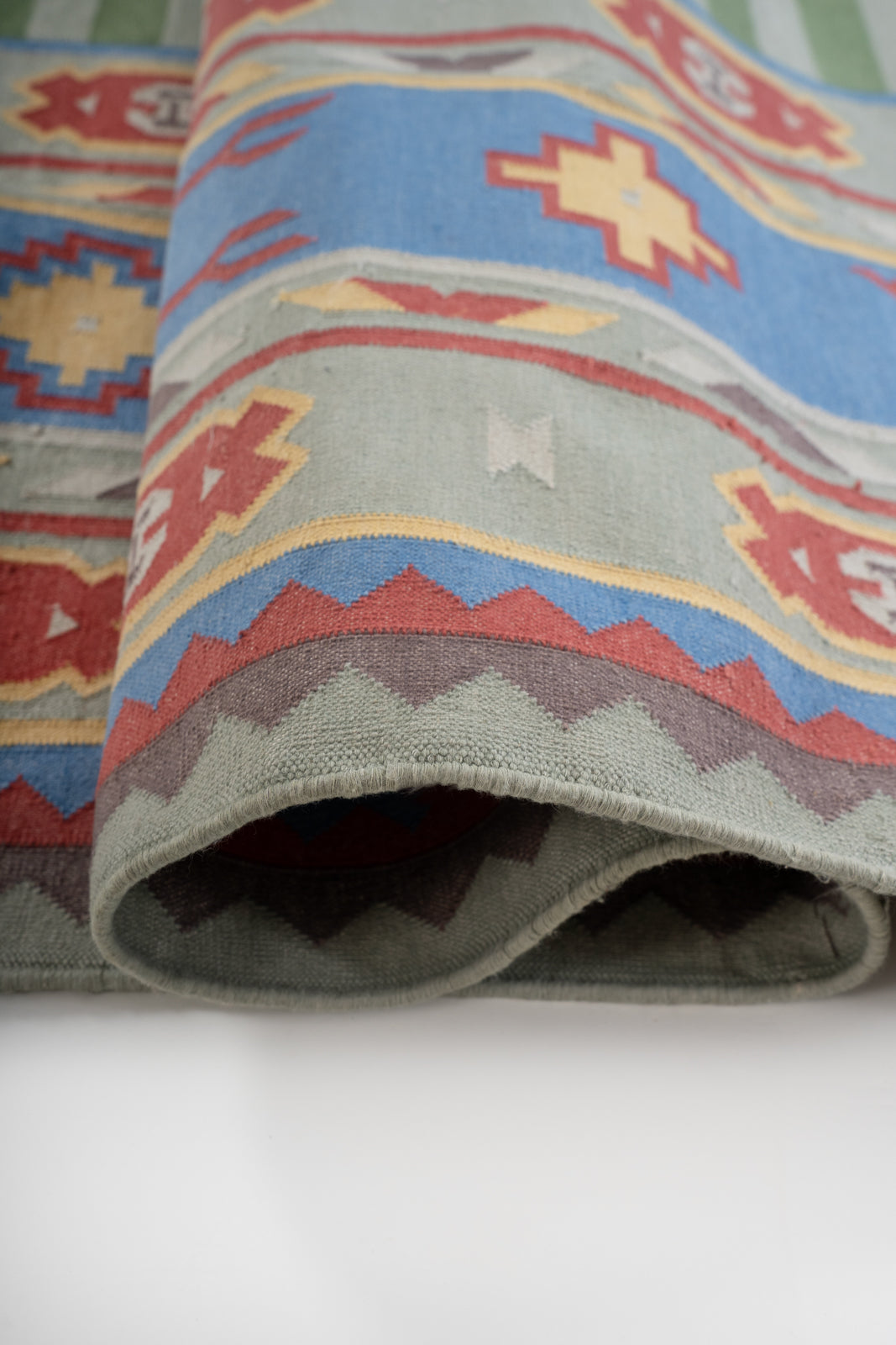 Amritsar Elegance Vintage Dhurrie Rug - additional product view showing the cotton rug