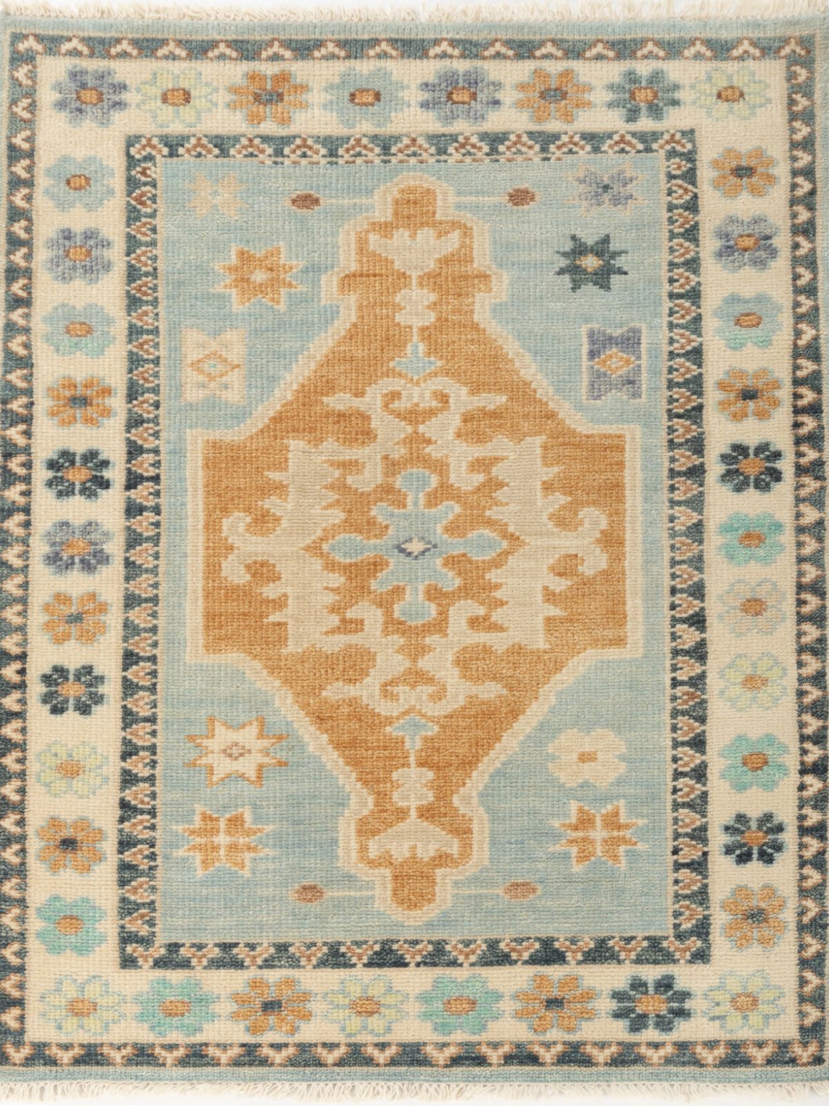 Anatolian Essence Turkish Oushak Rug wool rug in multicoloured tones