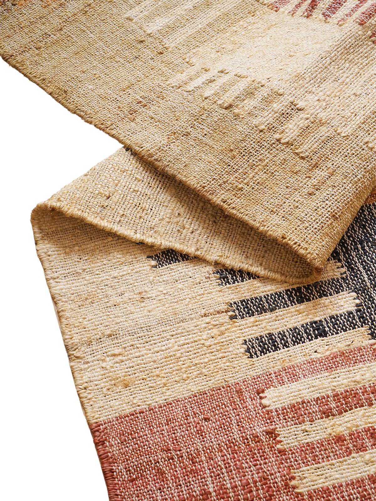 Ancient Trails Jute Kilim Rug detail of the traditional motif in jute