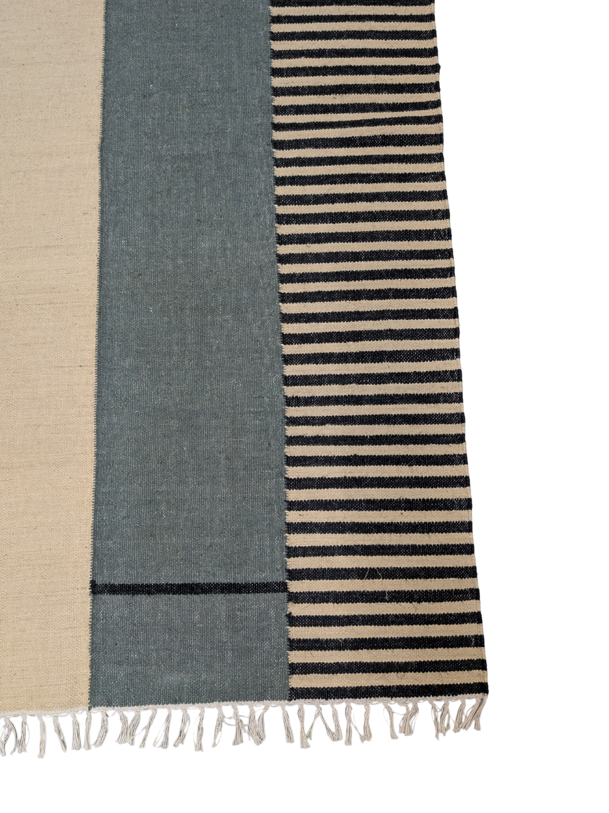 Architect's Vision Flatweave Rug detail of the geometric pattern in cotton
