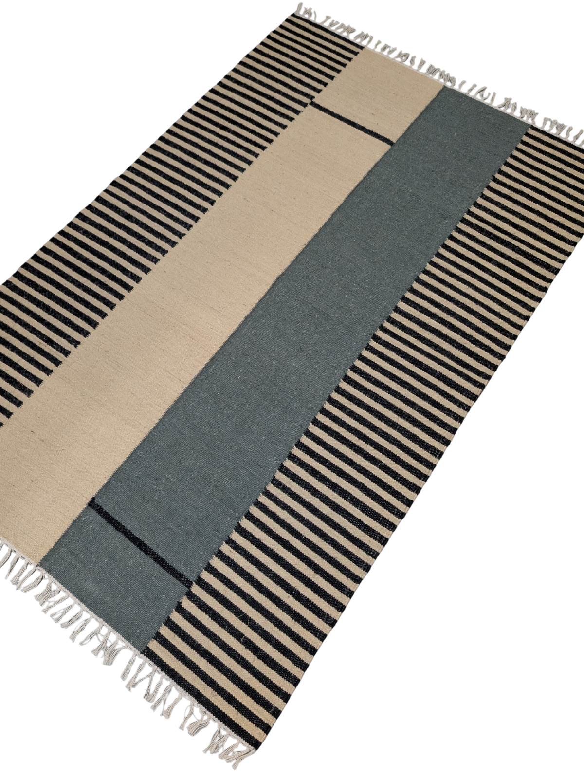 Architect's Vision Flatweave Rug cotton rug styled in a living room interior