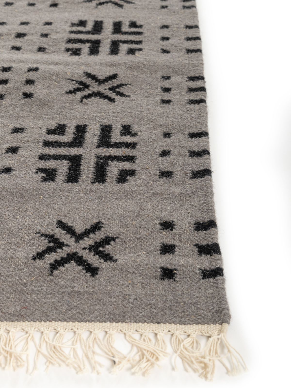 Arrow Dot Weave Rug - texture detail showing cotton surface