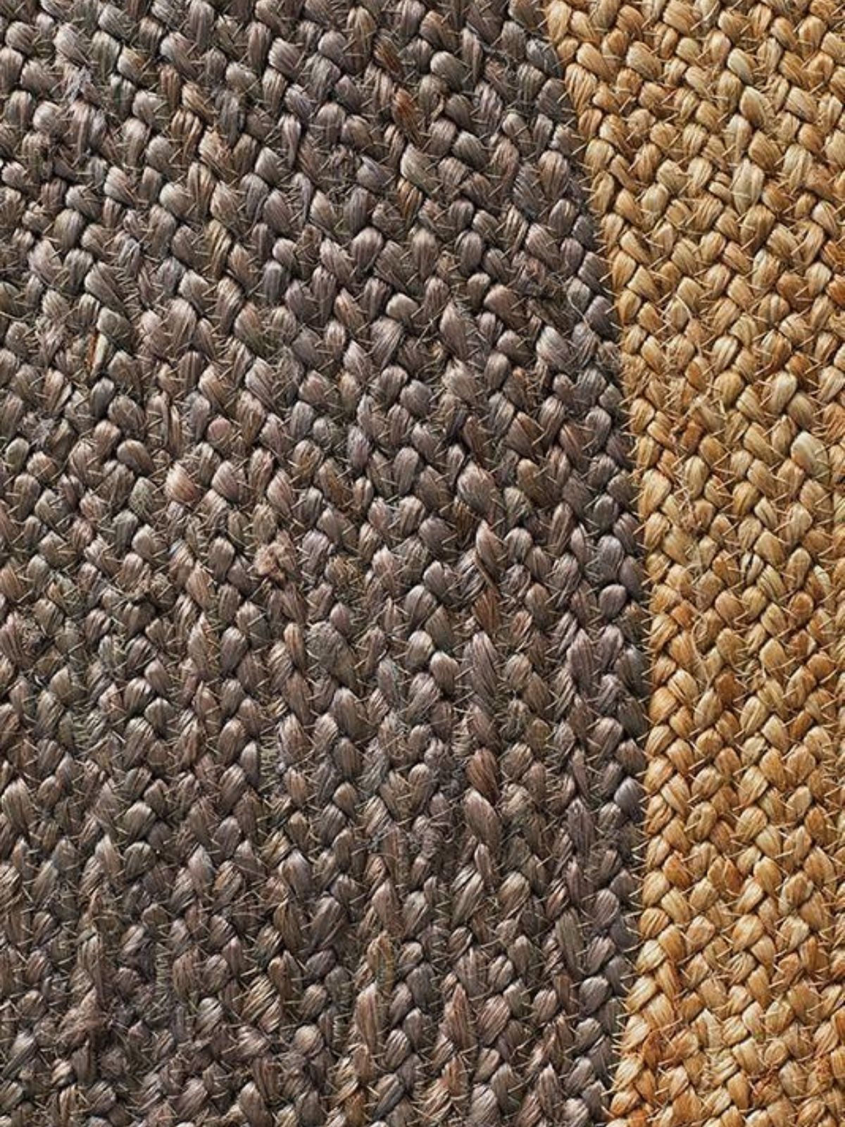 Asmara bordered round rug-Grey close-up showing the cotton weave and surface texture