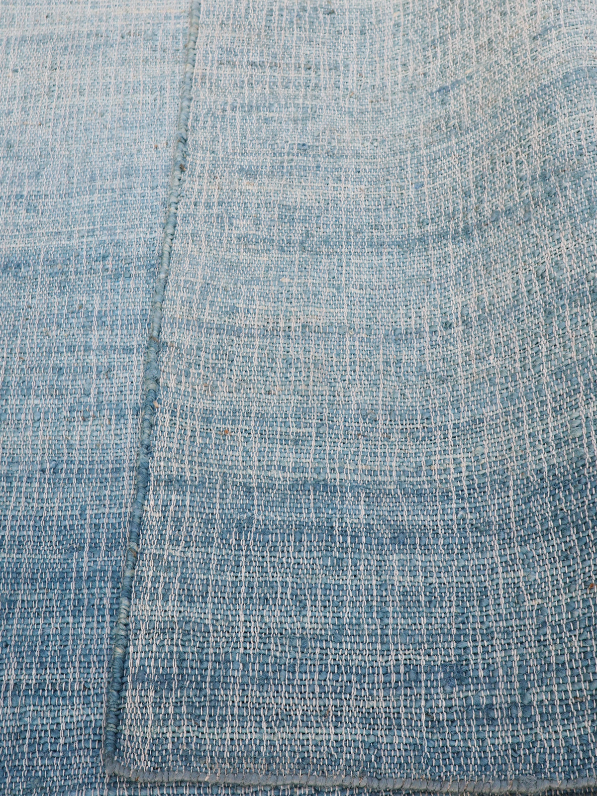 Aurora Cotton Jute Rug-Blue cotton-jute rug styled for living room interiors