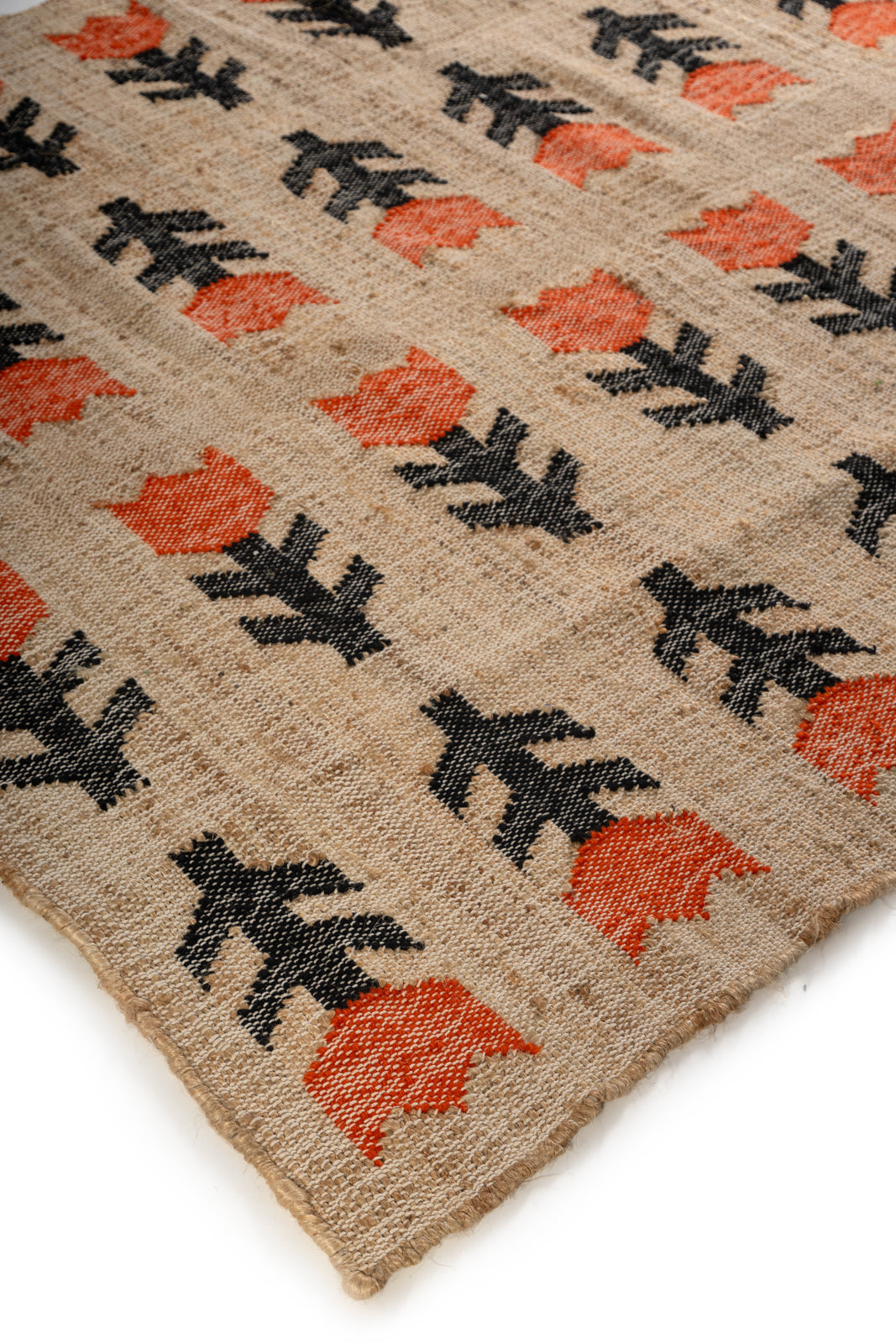 Autumn Bloom close-up showing the wool pile and floral motif