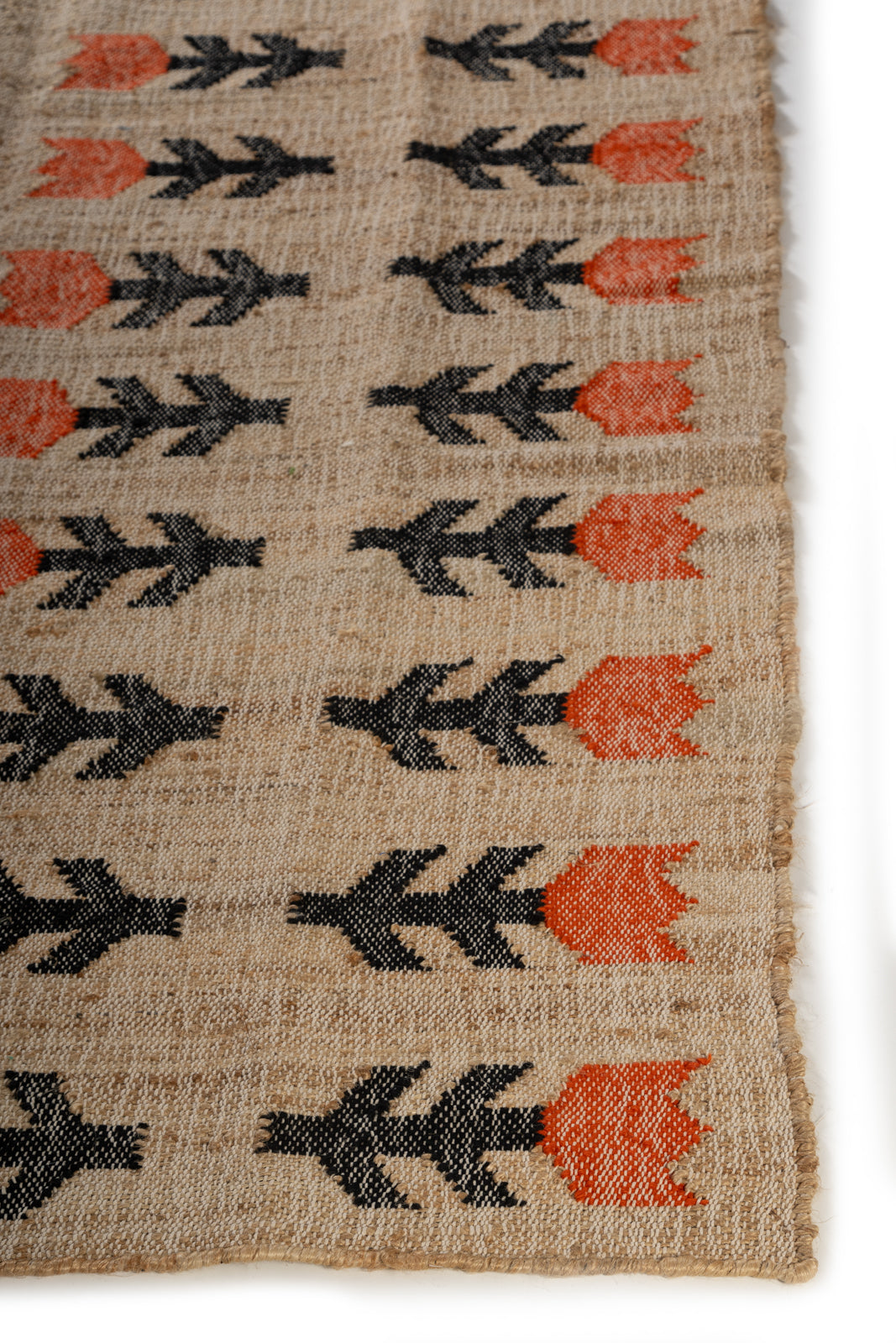 Autumn Bloom wool rug styled in a living room interior