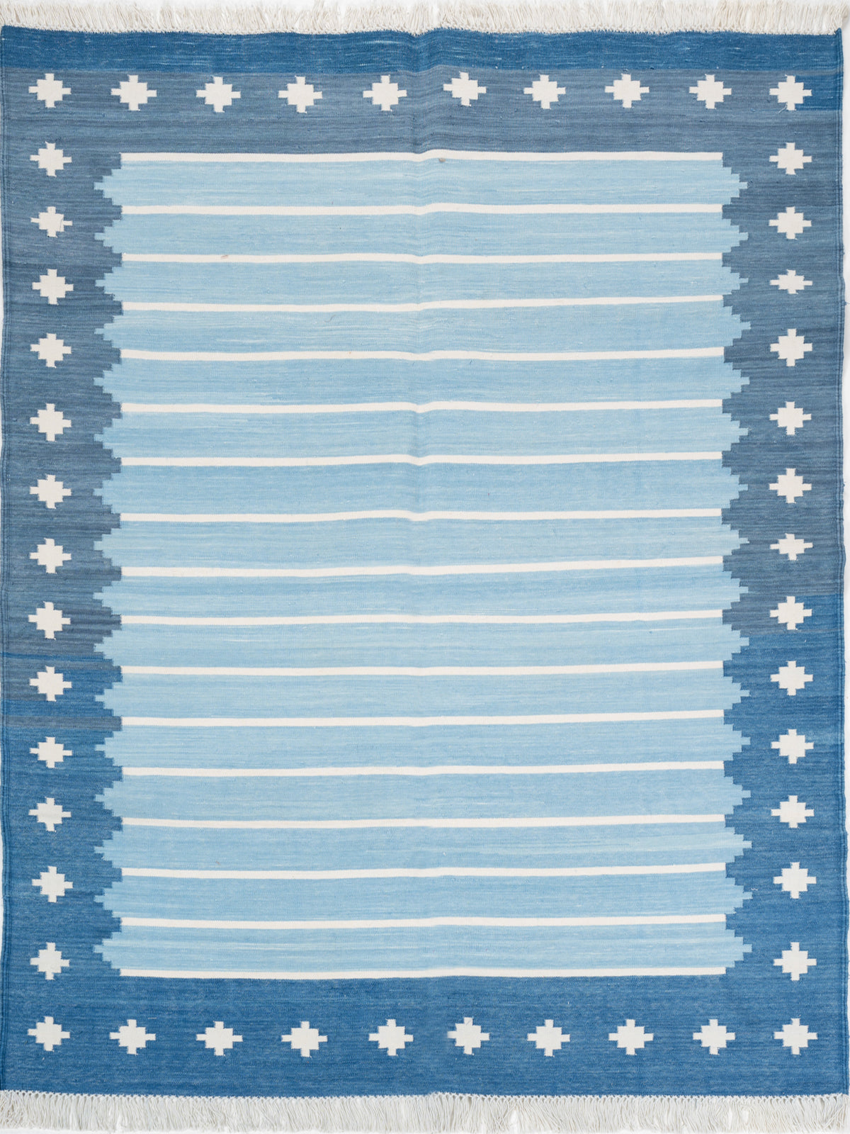 Azure Echoes Flatweave Rug cotton rug in blue tones