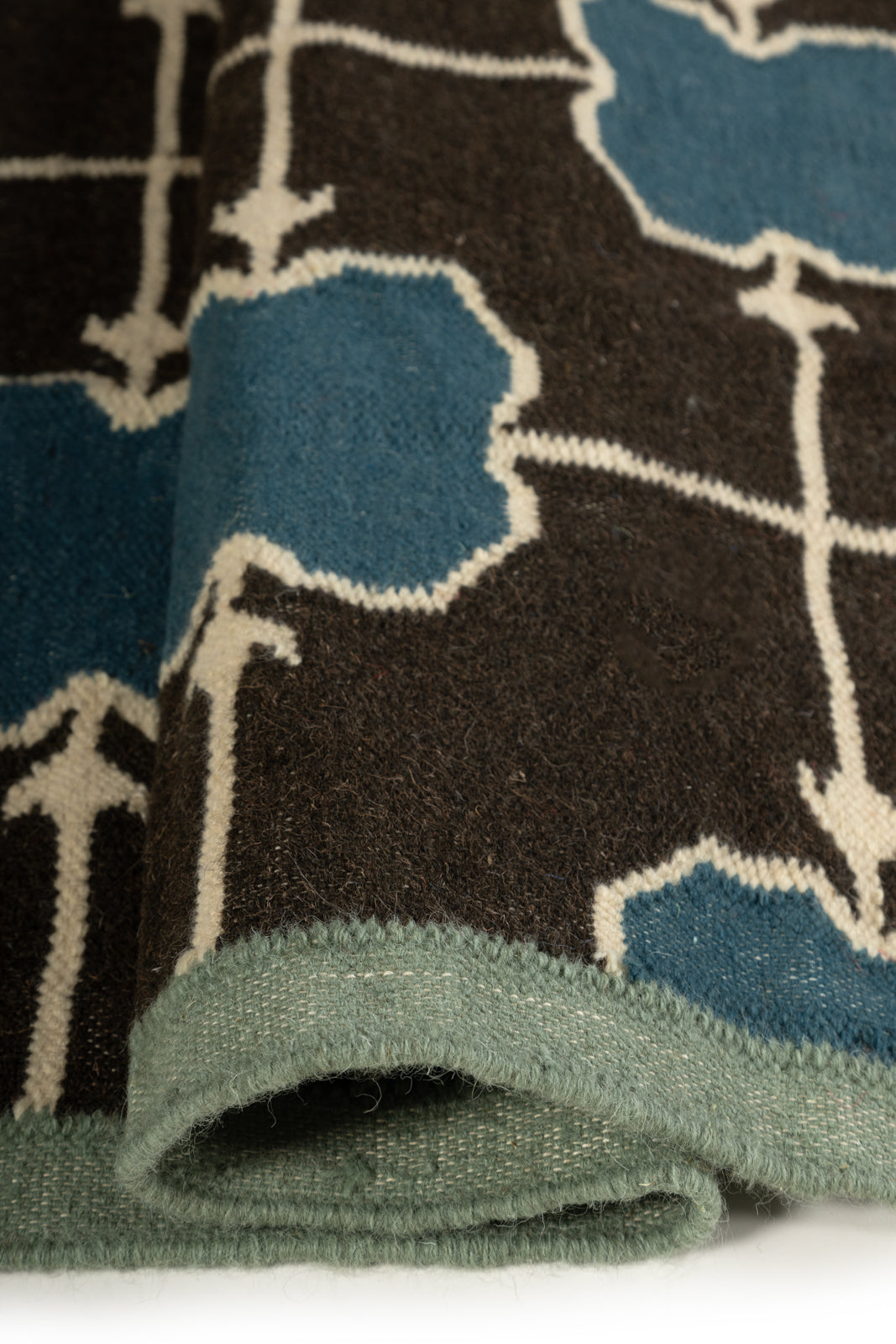 Azure Trellis Rug - additional product view showing the wool rug