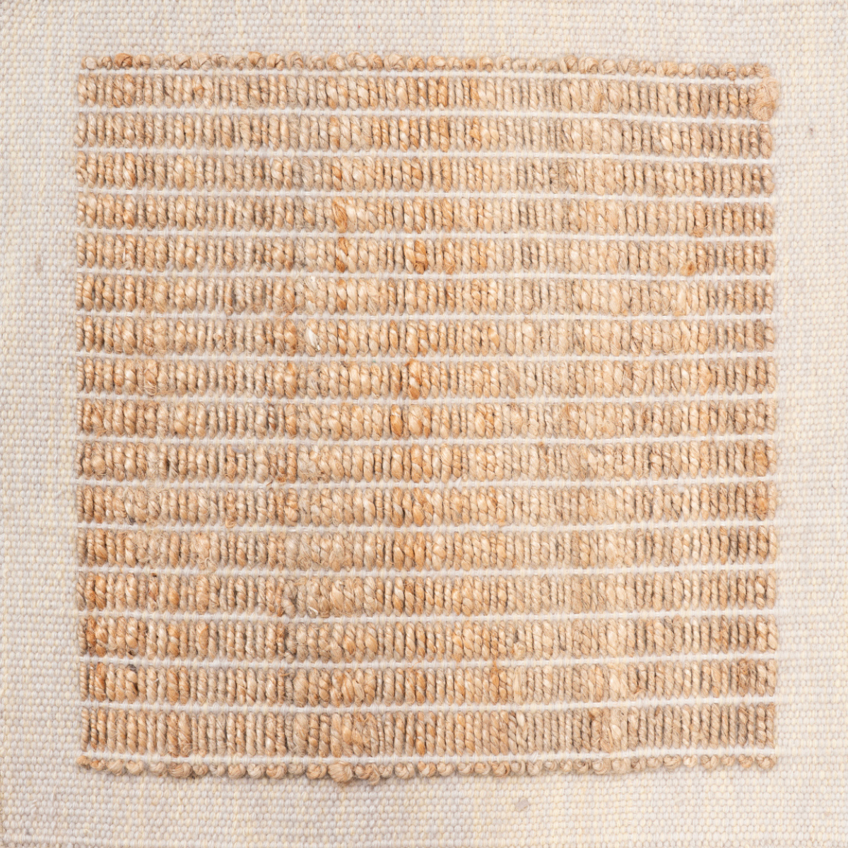 Bastion : Parchment Frame jute rug product view in neutral tones