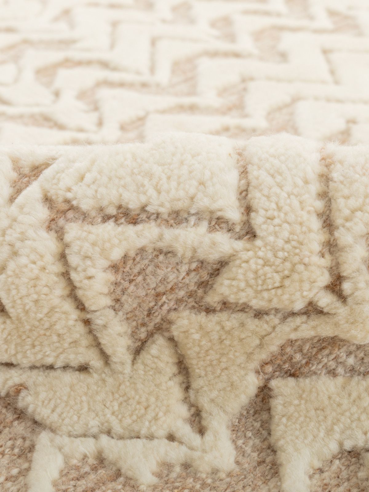 Beige Breeze Hand-Knotted Rug - additional product view showing the wool rug
