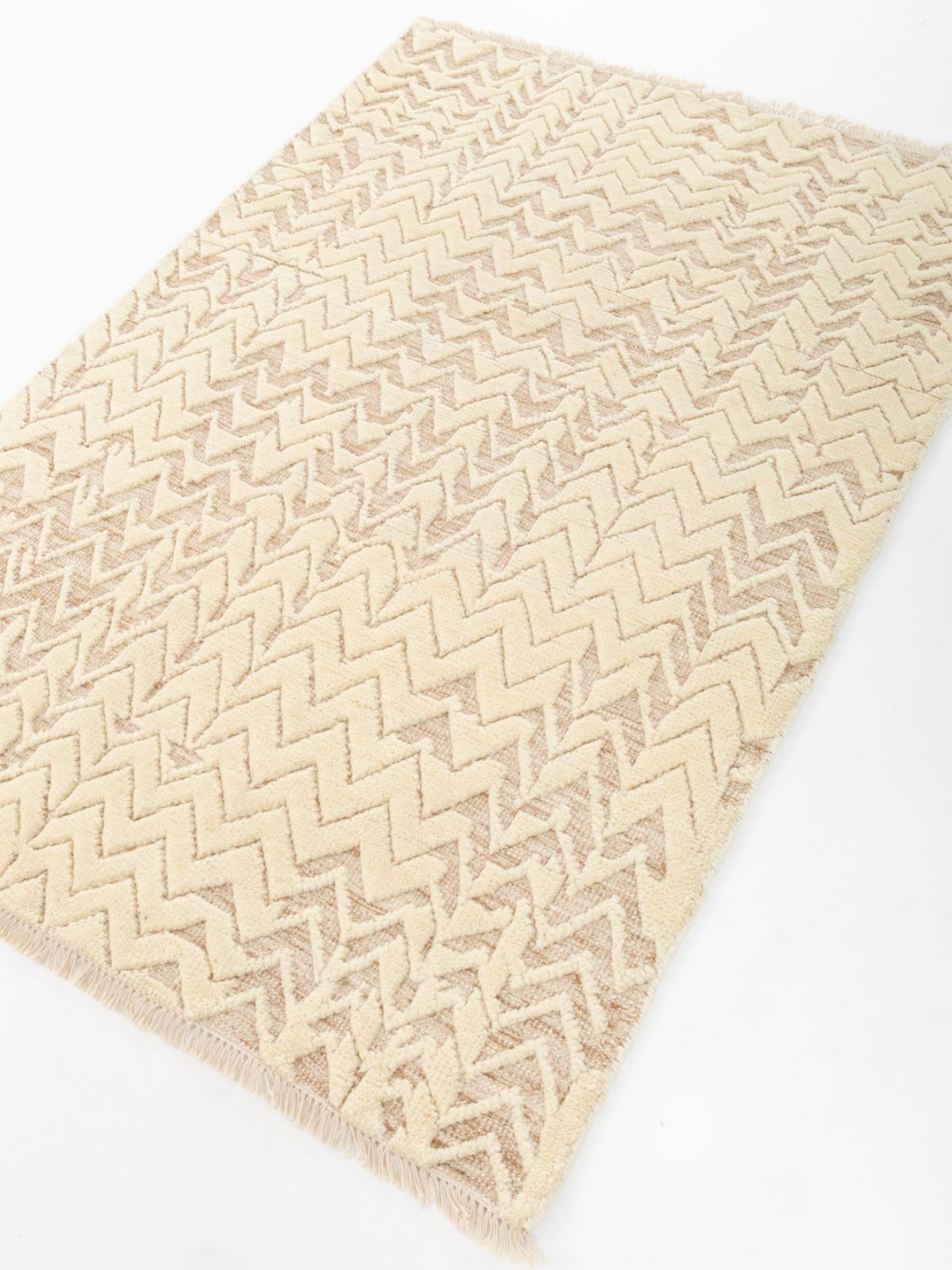 Beige Breeze Hand-Knotted Rug - additional product view showing the wool rug