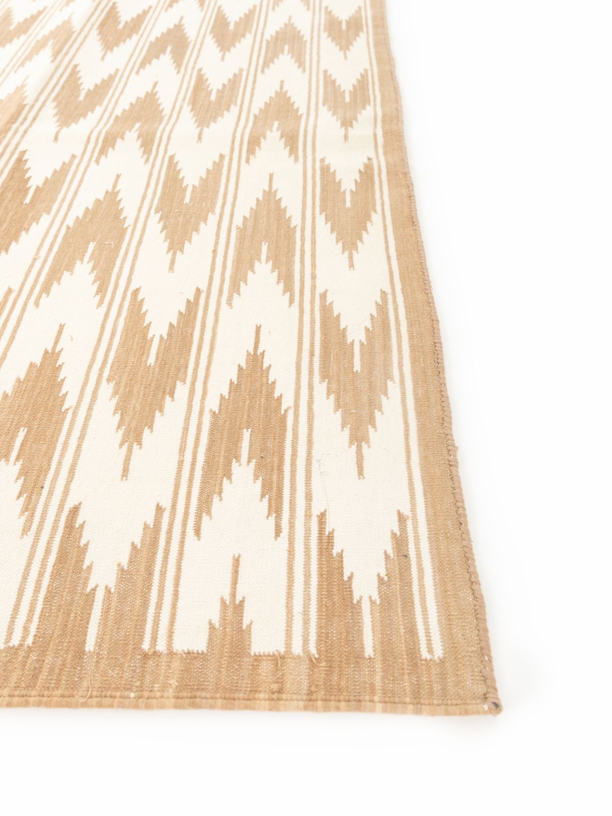Beige Mist Ikat Dreams Rug - additional product view showing the cotton rug